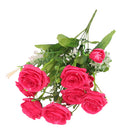 Artificial Rose Silk Rose Wedding Party Decor Bouquet For Home Office Rose Red