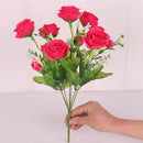 Artificial Rose Silk Rose Wedding Party Decor Bouquet For Home Office Rose Red