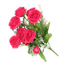Artificial Rose Silk Rose Wedding Party Decor Bouquet For Home Office Rose Red