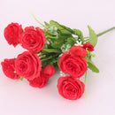 Artificial Rose Silk Rose Wedding Party Decor Bouquet For Home Office Red