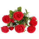 Artificial Rose Silk Rose Wedding Party Decor Bouquet For Home Office Red
