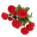 Artificial Rose Silk Rose Wedding Party Decor Bouquet For Home Office Red