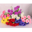 Artificial Rose Silk Rose Wedding Party Decor Bouquet For Home Office Red