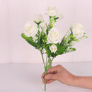 Artificial Rose Silk Rose Wedding Party Decor Bouquet For Home Office White