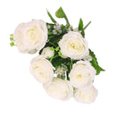Artificial Rose Silk Rose Wedding Party Decor Bouquet For Home Office White