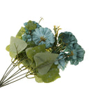 1 Bunch of Artificial Chrysanthemum Ball Silk Flowers Bouquet For Home Decor Wedding Table Centerpiece Baby Shower Party DIY Flowers Blue