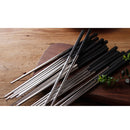 1 Pair Stainless Steel Square Design EcoFriendly Reusable Chopsticks Dinnerware Tableware Black Silver