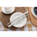 1 Pair Stainless Steel Square Design EcoFriendly Reusable Chopsticks Dinnerware Tableware White Silver