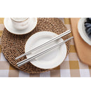 1 Pair Stainless Steel Square Design EcoFriendly Reusable Chopsticks Dinnerware Tableware Silver
