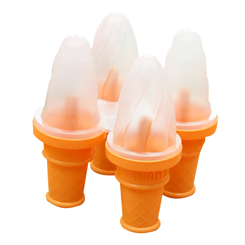 1 Set of 4 Cell Frozen Ice Cream Pop Mold DIY Popsicle Maker Lolly Mould Tray Kitchen Tool