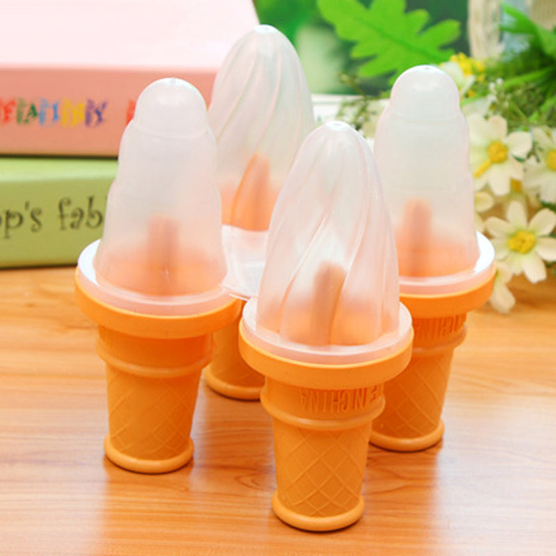 1 Set of 4 Cell Frozen Ice Cream Pop Mold DIY Popsicle Maker Lolly Mould Tray Kitchen Tool