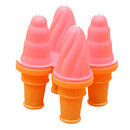 1 Set of 4 Cell Frozen Ice Cream Pop Mold DIY Popsicle Maker Lolly Mould Tray Kitchen Tool Ice Cream Maker Pink