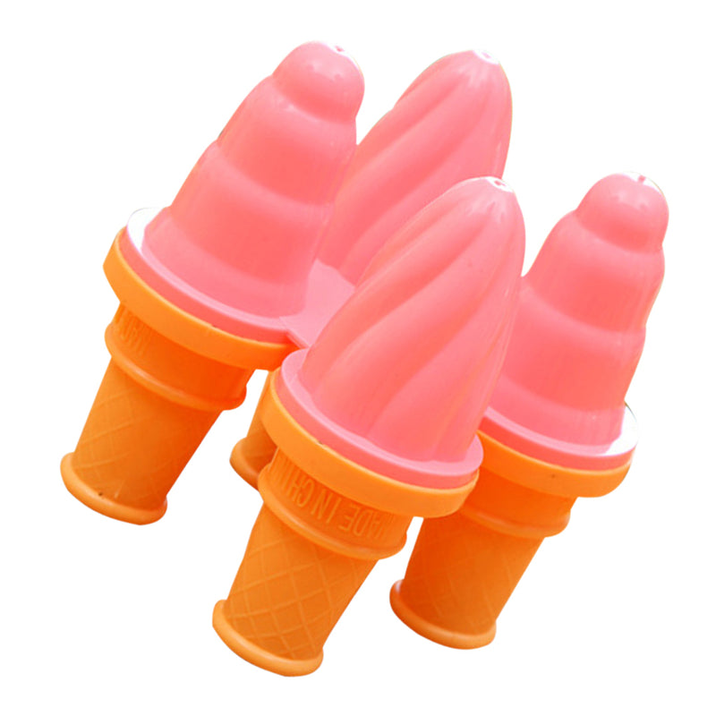1 Set of 4 Cell Frozen Ice Cream Pop Mold DIY Popsicle Maker Lolly Mould Tray Kitchen Tool Ice Cream Maker Pink