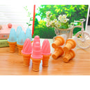 1 Set of 4 Cell Frozen Ice Cream Pop Mold DIY Popsicle Maker Lolly Mould Tray Kitchen Tool Ice Cream Maker Pink