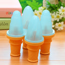 1 Set of 4 Cell Frozen Ice Cream Pop Mold DIY Popsicle Maker Lolly Mould Tray Kitchen Tool Ice Cream Maker Blue