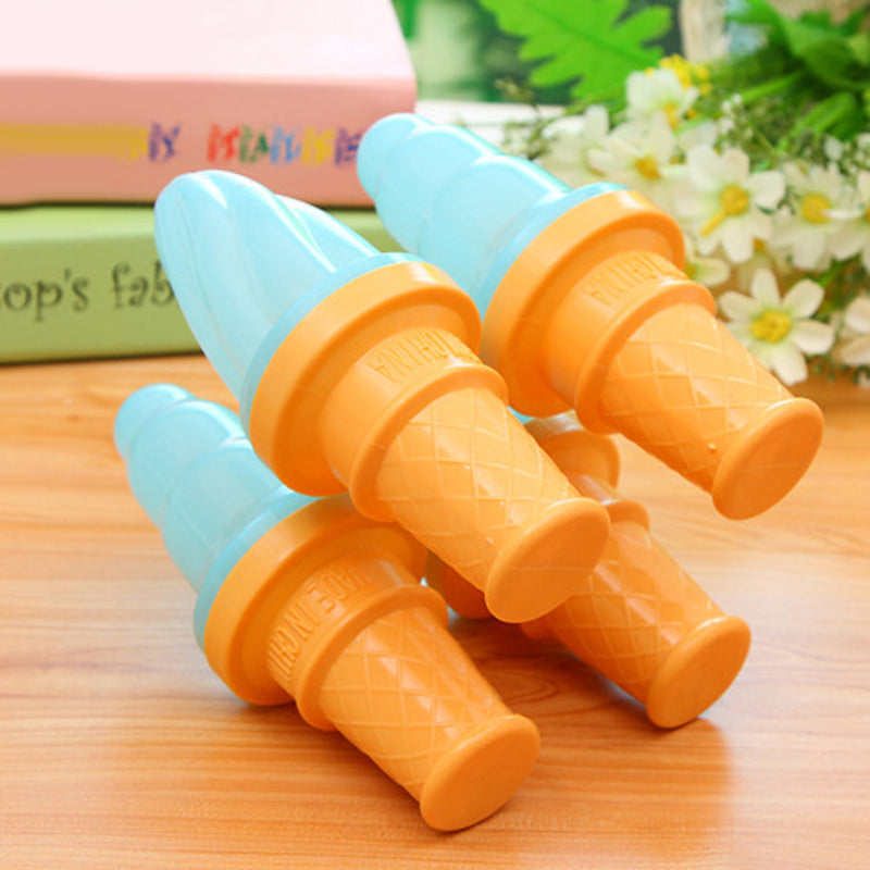 1 Set of 4 Cell Frozen Ice Cream Pop Mold DIY Popsicle Maker Lolly Mould Tray Kitchen Tool Ice Cream Maker Blue