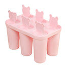 Creative Bear Shape DIY Ice Cream Mould 6 Cell Popsicle Mold Box Lolly Makers Kitchen Summer DIY Mold Pink