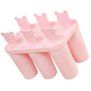 Creative Bear Shape DIY Ice Cream Mould 6 Cell Popsicle Mold Box Lolly Makers Kitchen Summer DIY Mold Pink