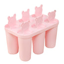Creative Bear Shape DIY Ice Cream Mould 6 Cell Popsicle Mold Box Lolly Makers Kitchen Summer DIY Mold Pink