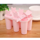 Creative Bear Shape DIY Ice Cream Mould 6 Cell Popsicle Mold Box Lolly Makers Kitchen Summer DIY Mold Pink