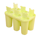 Creative Bear Shape DIY Ice Cream Mould 6 Cell Popsicle Mold Box Lolly Makers Kitchen Summer DIY Mold Green