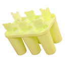 Creative Bear Shape DIY Ice Cream Mould 6 Cell Popsicle Mold Box Lolly Makers Kitchen Summer DIY Mold Green