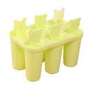 Creative Bear Shape DIY Ice Cream Mould 6 Cell Popsicle Mold Box Lolly Makers Kitchen Summer DIY Mold Green