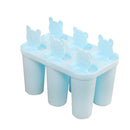 Creative Bear Shape DIY Ice Cream Mould 6 Cell Popsicle Mold Box Lolly Makers Kitchen Summer DIY Mold Blue