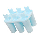 Creative Bear Shape DIY Ice Cream Mould 6 Cell Popsicle Mold Box Lolly Makers Kitchen Summer DIY Mold Blue
