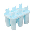 Creative Bear Shape DIY Ice Cream Mould 6 Cell Popsicle Mold Box Lolly Makers Kitchen Summer DIY Mold Blue
