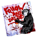 Home Bathroom Bedroom Door Window Use Extra Long Fabric Bath Shower Monkey Print Pattern Curtain With 12 Hooks