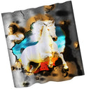 Home Bathroom Bedroom Door Window Use Extra Long Fabric Bath Shower Horse Print Pattern Curtain With 12 Hooks
