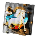 Home Bathroom Bedroom Door Window Use Extra Long Fabric Bath Shower Horse Print Pattern Curtain With 12 Hooks