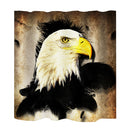 Home Bathroom Bedroom Door Window Use Extra Long Fabric Bath Shower Eagle Print Pattern Curtain With 12 Hooks