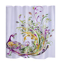 Home Bathroom Bedroom Door Window Use Extra Long Fabric Bath Shower Cute Print Pattern Curtain With 12 Hooks