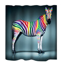 Home Bathroom Bedroom Door Window Use Extra Long Fabric Bath Shower Zebra Print Pattern Curtain With 12 Hooks