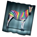 Home Bathroom Bedroom Door Window Use Extra Long Fabric Bath Shower Zebra Print Pattern Curtain With 12 Hooks