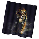Home Bathroom Bedroom Door Window Use Extra Long Fabric Bath Shower Tiger Print Pattern Curtain With 12 Hooks