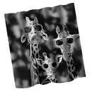 Home Bathroom Bedroom Door Window Use Extra Long Fabric Bath Shower Giraffe Print Pattern Curtain With 12 Hooks