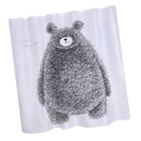 Home Bathroom Bedroom Door Window Use Extra Long Fabric Bath Shower Bear Print Pattern Curtain With 12 Hooks