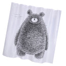 Home Bathroom Bedroom Door Window Use Extra Long Fabric Bath Shower Bear Print Pattern Curtain With 12 Hooks