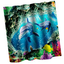 Home Bathroom Bedroom Door Window Use Extra Long Fabric Bath Shower Sharks Print Pattern Curtain With 12 Hooks