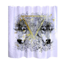 Home Hotel Bathroom Shower Room Decor Retro Fabric Shower Curtains With 12 Hooks Fashionable Wolves Print Charms