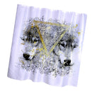 Home Hotel Bathroom Shower Room Decor Retro Fabric Shower Curtains With 12 Hooks Fashionable Wolves Print Charms