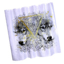 Home Hotel Bathroom Shower Room Decor Retro Fabric Shower Curtains With 12 Hooks Fashionable Wolves Print Charms