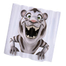 Home Hotel Bathroom Shower Room Decor Retro Fabric Shower Curtains With 12 Hooks Fashionable Tiger Print Charms Home Decor Accessory