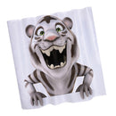 Home Hotel Bathroom Shower Room Decor Retro Fabric Shower Curtains With 12 Hooks Fashionable Tiger Print Charms Home Decor Accessory