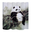 Home Hotel Bathroom Shower Room Decor Retro Fabric Shower Curtains With 12 Hooks Fashionable Panda Print Charms Home Decor Accessory