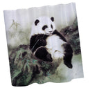 Home Hotel Bathroom Shower Room Decor Retro Fabric Shower Curtains With 12 Hooks Fashionable Panda Print Charms Home Decor Accessory