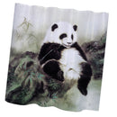 Home Hotel Bathroom Shower Room Decor Retro Fabric Shower Curtains With 12 Hooks Fashionable Panda Print Charms Home Decor Accessory